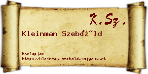 Kleinman Szebáld névjegykártya